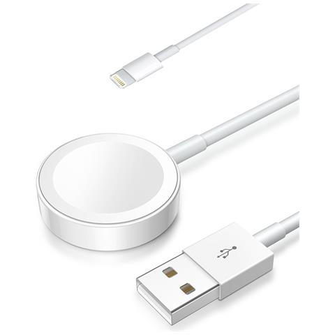 Lightning Caricatore E Base Di Ricarica Compatibile Con Apple Watch 120x2x1 Cm. Colore Bianco - Foto 2