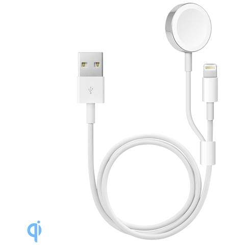 Lightning Caricatore E Base Di Ricarica Compatibile Con Apple Watch 120x2x1 Cm. Colore Bianco - Foto 1