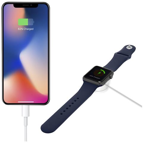 Lightning Caricatore E Base Di Ricarica Compatibile Con Apple Watch 120x2x1 Cm. Colore Bianco - Foto 4