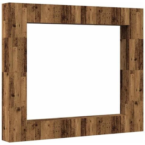 Set Mobile Tv 8 Pz Montato A Parete Legno Antico In Truciolato - Foto 2