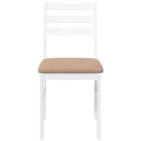 Sedie Da Pranzo Con Cuscini 2 Pz Bianco Legno Massello Di Hevea - Foto 2