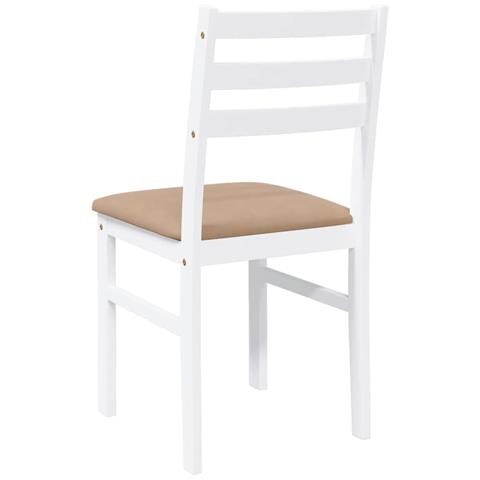 Sedie Da Pranzo Con Cuscini 2 Pz Bianco Legno Massello Di Hevea - Foto 10