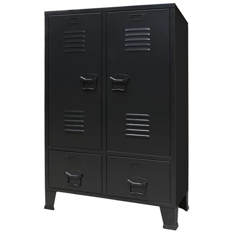 Lusso Casadino - Armadio In Metallo In Stile Industriale 67x35x107 Cm Nero - Foto 2