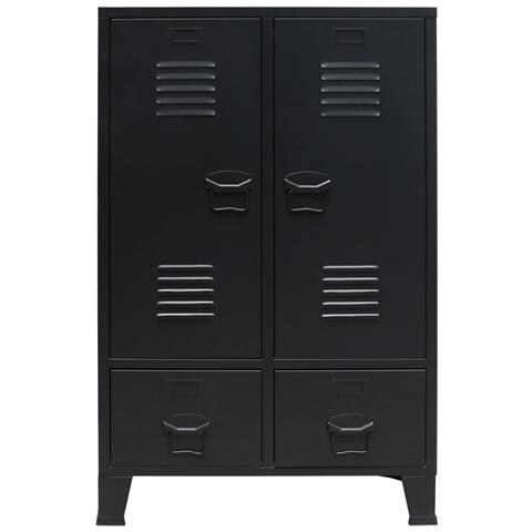 Lusso Casadino - Armadio In Metallo In Stile Industriale 67x35x107 Cm Nero - Foto 1