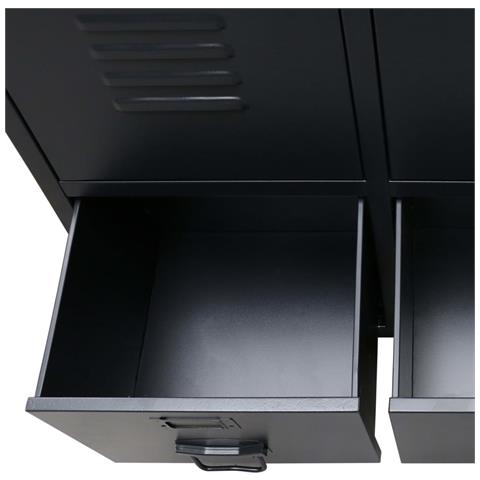 Lusso Casadino - Armadio In Metallo In Stile Industriale 67x35x107 Cm Nero - Foto 8