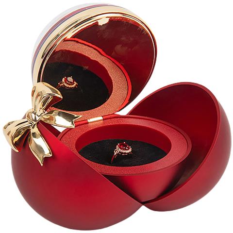 Portagioie Di Lusso In Velluto Per Proposta Di Matrimonio, Fidanzamento, Matrimonio Red - Foto 1