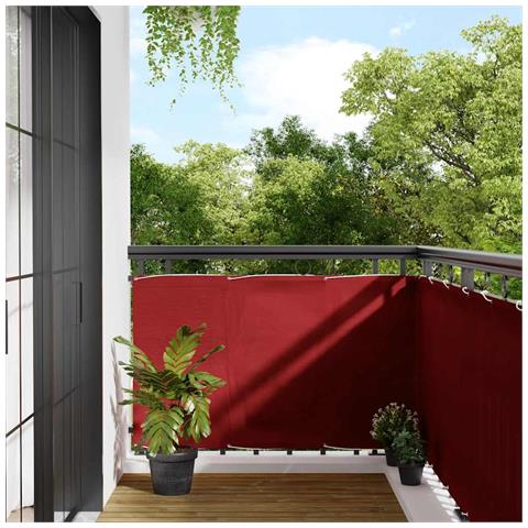 Paravento da Balcone Rosso 90x800 cm 100% Poliestere Oxford - Foto 2