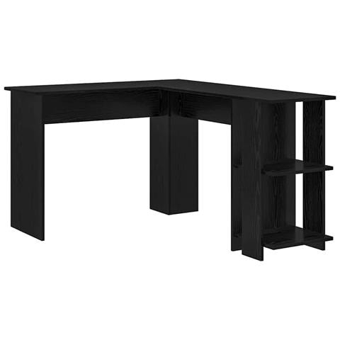 Scrivania ad Angolo in Rovere Nero Rovere Nero MDF Media - Foto 1