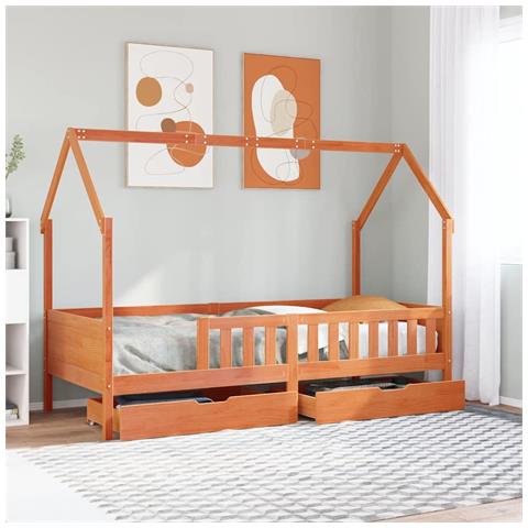 Giroletto per Bambini con Cassetti 90x190cm Legno Massello Pino - Foto 2