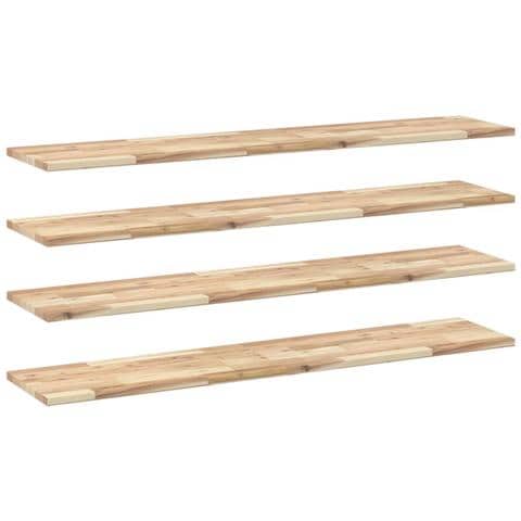 Lusso Casadino -  Mensole Da Parete 4 Pz 120x30x2 Cm Legno Acacia Non Trattato - Foto 1