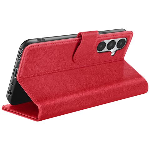 Custodia A Portafoglio Per Galaxy A05s Con Funzione Di Supporto E Linguetta Magnetica, Rosso - Foto 5
