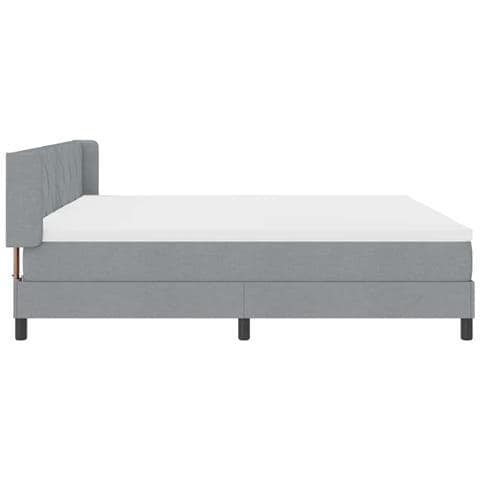 Letto box spring con materasso Grigio chiaro 200 x 200 cm - Foto 9