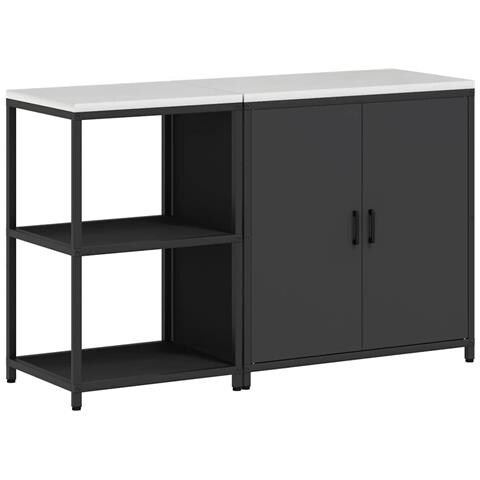 Set di Stoccaggio per Cucina 2 pcs Nero 150 x 50 x 92 cm - Foto 1