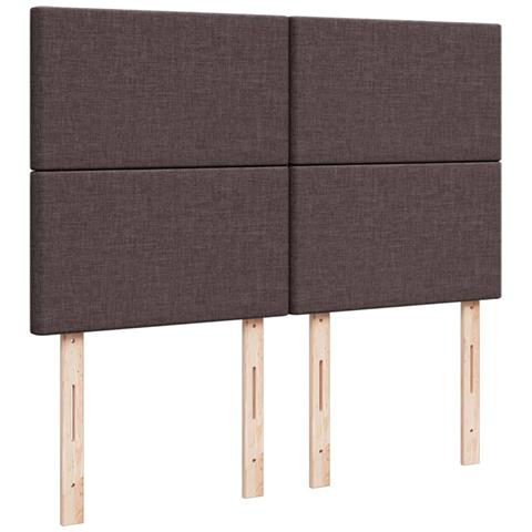 Giroletto a Molle con Materasso Marrone Scuro 140x200cm Tessuto - Foto 9