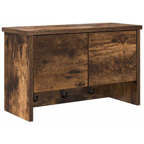 Appendiabiti a muro con lo scaffale Rovere fumo 50 x 20 x 30 cm - Foto 1