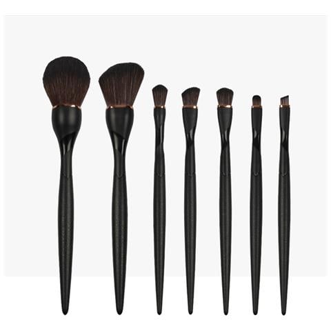 Set Di 7 Pennelli Da Trucco Curvi - Nero Evidenziante - Pelo Sintetico Di Scoiattolo - Foto 1