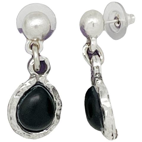 Set Di Collana E Orecchini Placcati In Argento E Nero - Foto 2