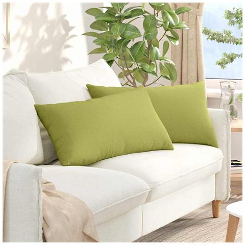 Cuscini da Divano 2 pcs Verde chiaro 80 x 40 cm Tessuto - Foto 2