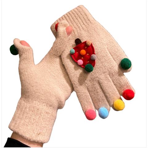 Guanti Invernali Con Albero Di Natale, Carini E Creativi A Cinque Dita Khaki - Foto 1