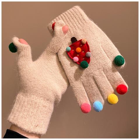 Guanti Invernali Con Albero Di Natale, Carini E Creativi A Cinque Dita Khaki - Foto 2