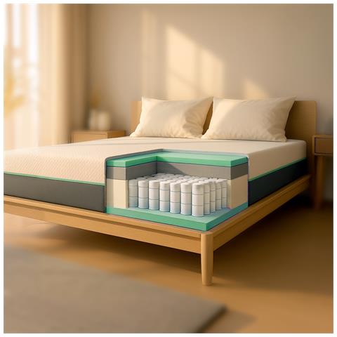 Chronos | Materasso Singolo 80x190 Con Molle Insacchettate E Memory Foam | Altezza 25 Cm | Ipoallergenico E Traspirante | Rivestimento Rimovibile | Dispositivo Medico Di Classe 1 | Made In Italy - Foto 2