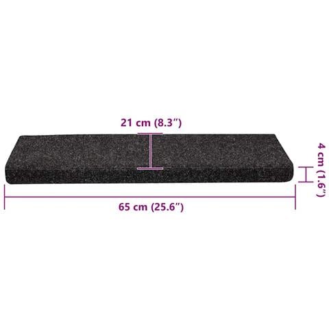Tappetini per scale autoadesivi 30 pz 65x21x4 cm neri bordo rettangolare - Foto 8