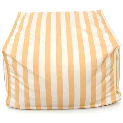 Positano Pouf Da Esterno A Righe Gialle Idrorepellente - 55x65x35 Cm - Foto 1