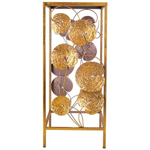 Tavolino Angolare In Metallo Dorato 28x28x66h - Foto 2