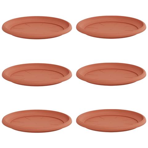Vassoio Rotondo per Fiori 6 pcs Rosso Mattone Ø 27 x 2,5 cm - Foto 1