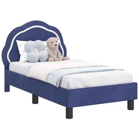 Struttura letto per bambini con testata Blu Polizia 70 x 140 cm - Foto 1