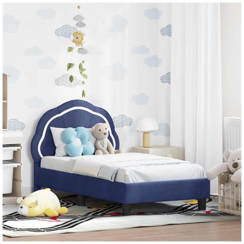Struttura letto per bambini con testata Blu Polizia 70 x 140 cm - Foto 2