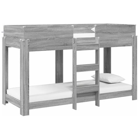 Letto a Castello per Bambini Grigio Sonoma 75 x 190 cm - Foto 1