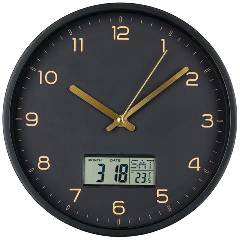 Orologio Da Parete Amiens Nero Con Display Digitale Ø25 Cm - Foto 1