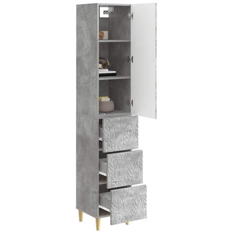 Set di armadi 2 pcs Grigio Cemento 33 x 34,5 x 90 cm - Foto 2