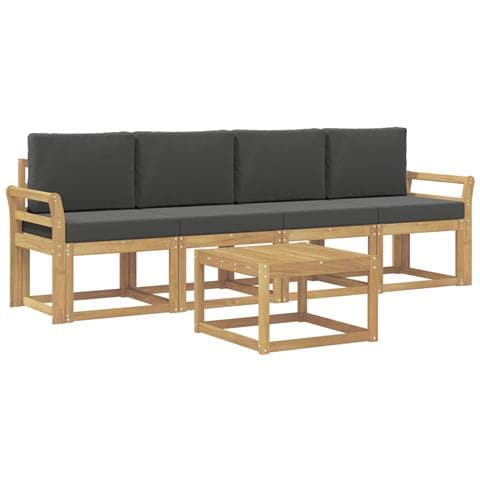 Set di divani da esterno con cuscino 5 pcs Bianco e Antracite - Foto 1