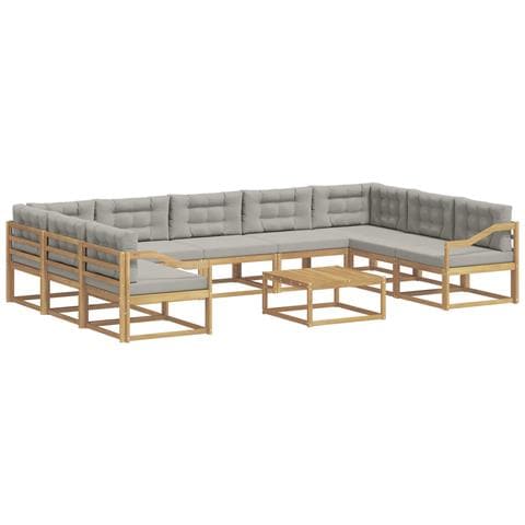 Set di divani da esterno 10 pcs Bianco e Grigio Chiaro - Foto 1