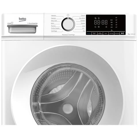 b100 BMX7126DW 7kg classe A bianco, inverter 1200 giri, display XL, oblò bianco, funzione vapore - Foto 2