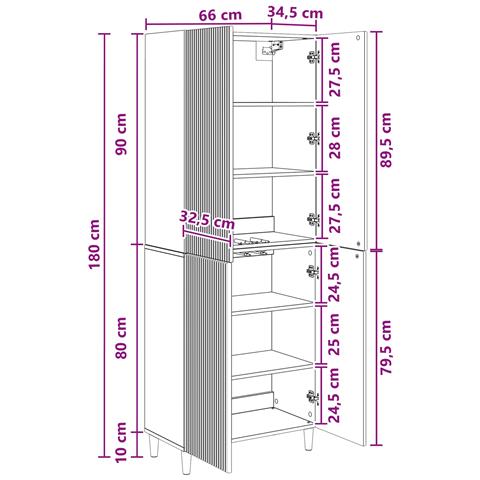 Set di armadi 2 pcs 66 x 34,5 x 90 cm Legno ingegnerizzato - Foto 8