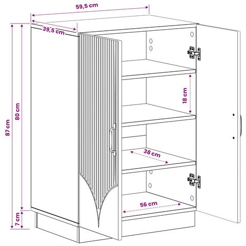 Mobile per scarpe HOORN 59,5 x 39,5 x 87 cm Rovere Fumo - Foto 9