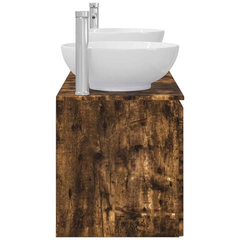 Set di Armadi da Bagno 3 pz Rovere Fumo 49,5 x 44,5 x 65 cm - Foto 2