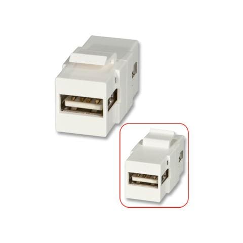 Frutto USB Tipo A Femmina / Femmina per prese a muro AV - Foto 1