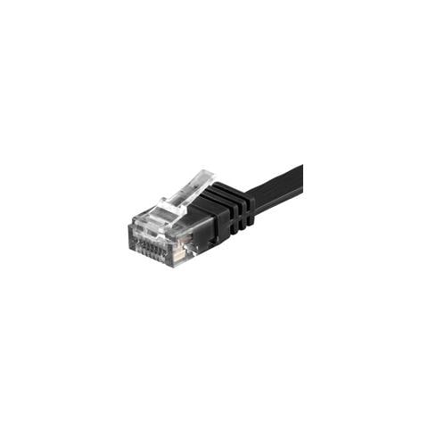 ICOC U6EB-FL-020BK - Cavo di rete Patch piatto in Rame Cat. 6 Nero UTP 2 mt - Foto 1