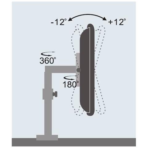 ICA-LCD 501BK - Supporto da scrivania per Monitor 13-19'' braccio medio inclinabile - Foto 4