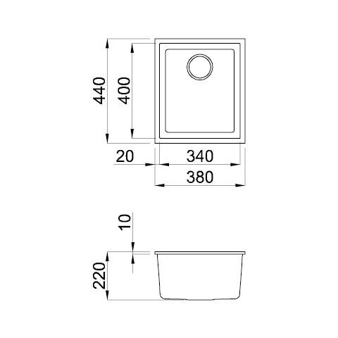 LAV. QUADRA 100 38x44 1V TORTORA 43 SOTTO TOP TORT - Foto 2