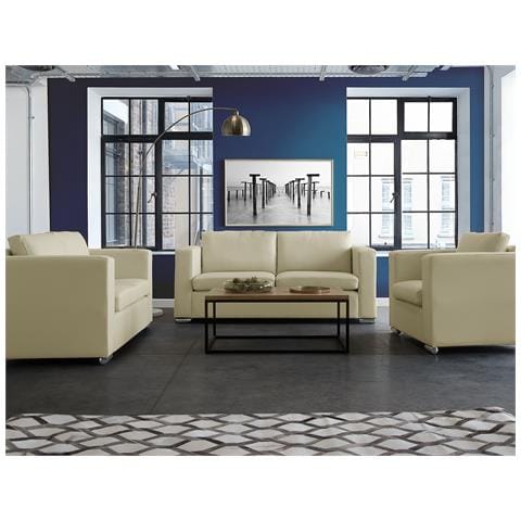 Divano A 2 Posti In Pelle Beige Helsinki - Foto 31