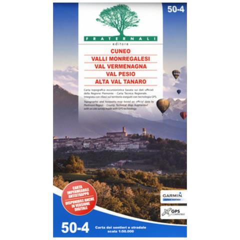 Carta N. 50-4. Cuneo, Valli Monregalesi, Val Vermegnana, Val Pesio, Alta Val Tanaro. Carta Dei Sentieri E Stradale 1:50.000. Adatto A Gps - Foto 2