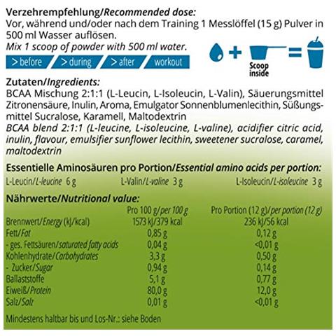 Nutri + Polvere Bcaa Vegan, 300 G Dose - Foto 2