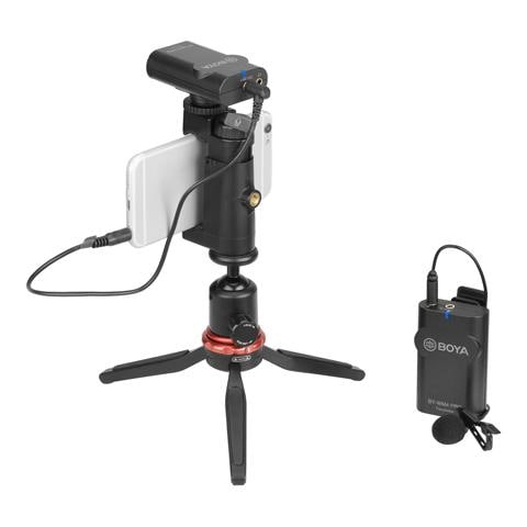 BY-WM4 PRO-K1 Sistema Microfonico Wireless Omni Lavalier con Montaggio su Fotocamera Digitale 2,4 GHz - Foto 2