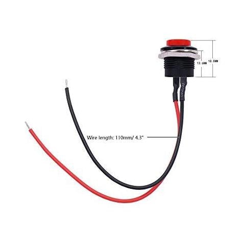 Pulsante 16 Millimetri Di Spinta Interruttore Pulsante On Off Momentaneo Power Switch Rotondo Interruttore Di Pulsante Arduino Pulsante Interruttore Di Pulsante 12v (10pz) Con Pre-cablato - Foto 2