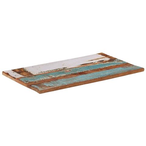 Piano Tavolo Rettangolare 60x100 Cm 25-27 Mm Legno Di Recupero - Foto 2